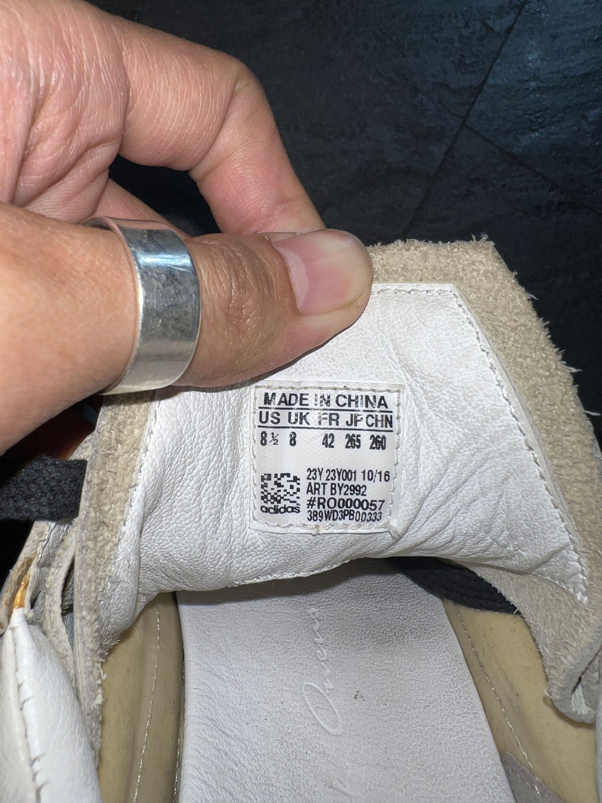 Rick Owens x Adidas Level Runner White Leather EU42