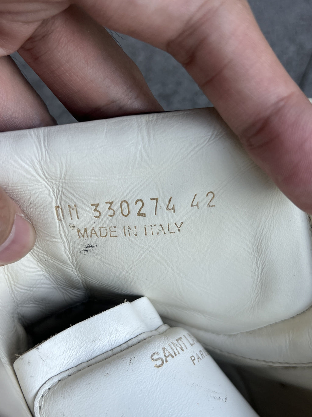 Saint Laurent SL/05H High Top Sneakers White Burgundy EU42