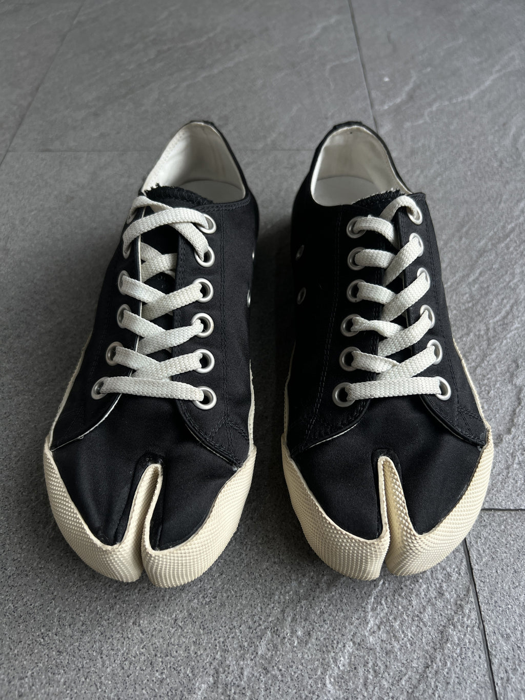 Maison Margiela Black Canvas Tabi Sneakers Size 37