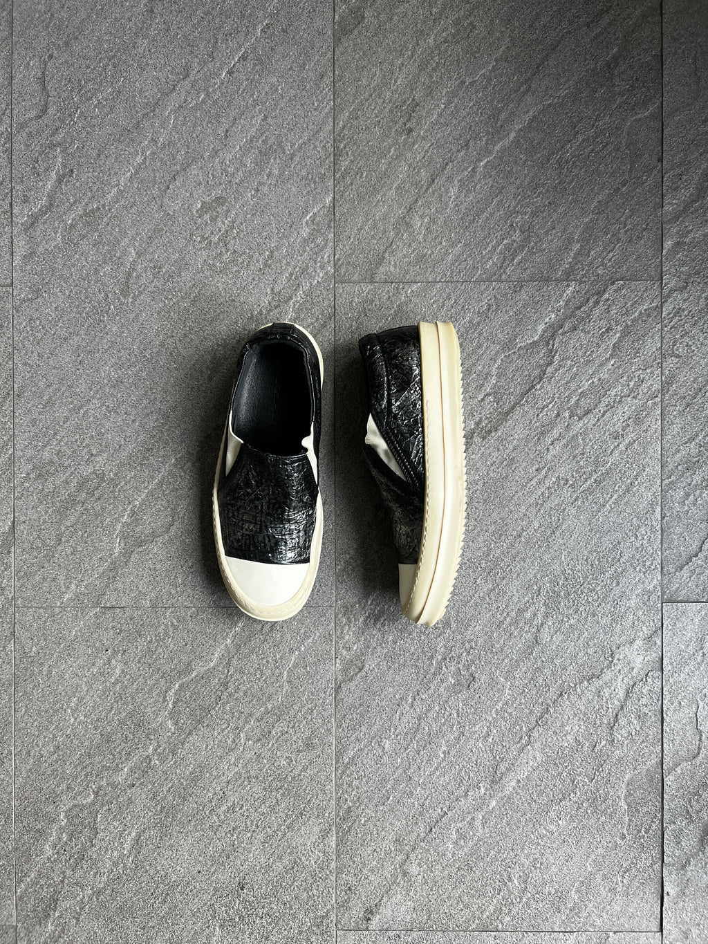 Rick Owens DRKSHDW Slip On Crackle Black EU39