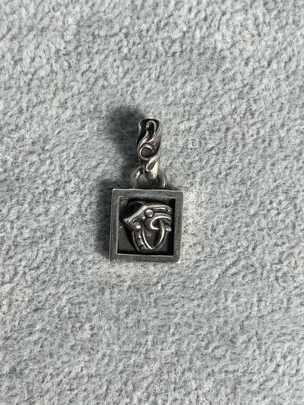 Chrome Hearts Scroll Frame Pendant 1998 .925 Silver
