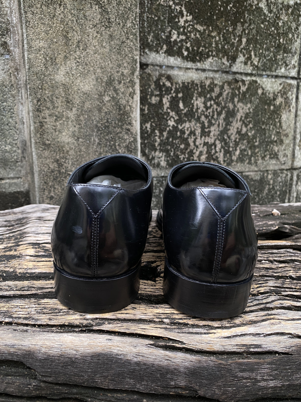 Saint Laurent Black Polished Leather Derbies 43.5