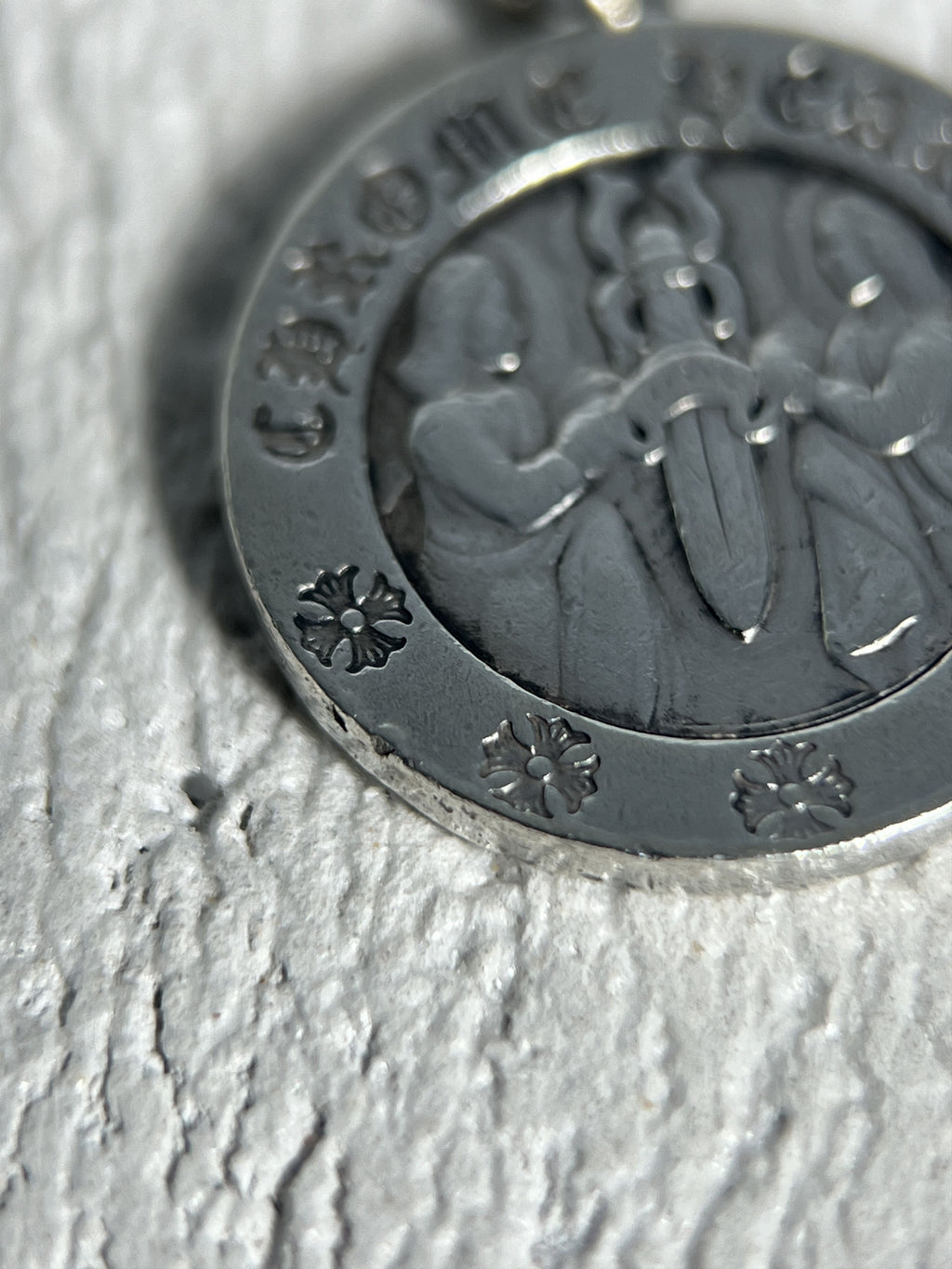 Chrome Hearts Dagger Medallion Pendant Charm Silver