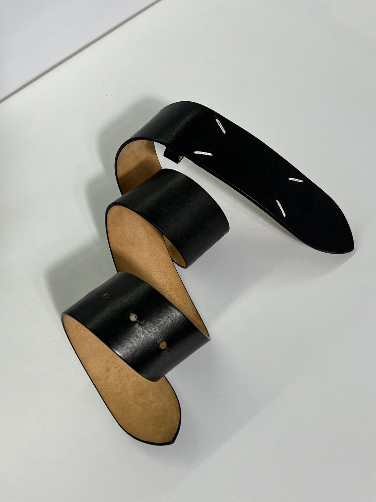 Maison Margiela Stitch Leather Belt Black Size S (27-31'')