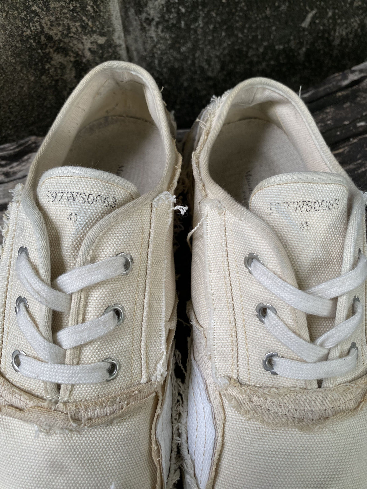 Maison Margiela Distressed Canvas Low Sneakers Size 41