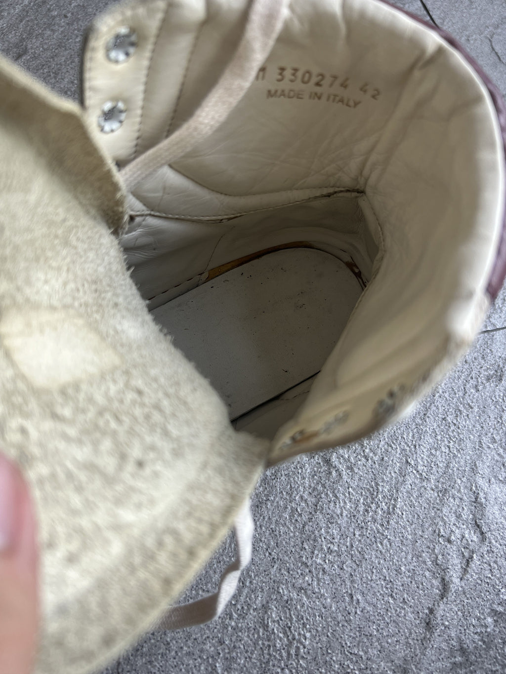 Saint Laurent SL/05H High Top Sneakers White Burgundy EU42