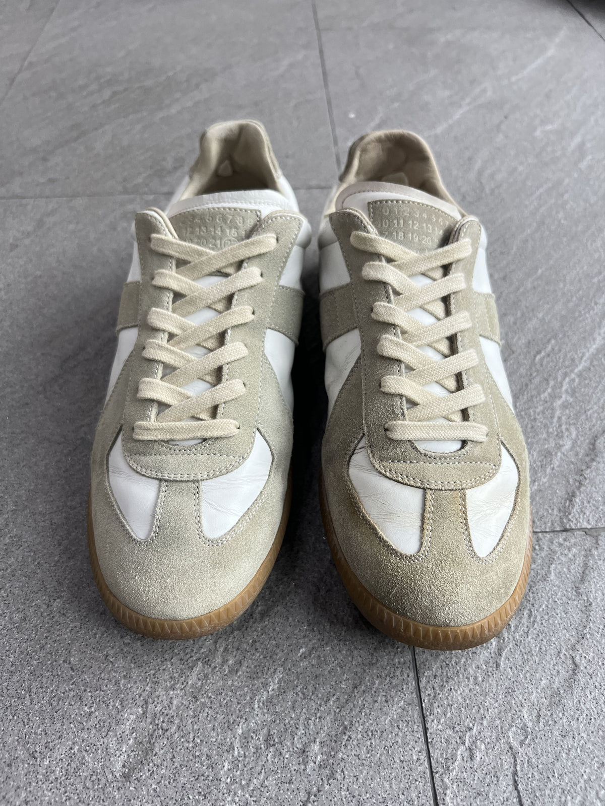 Maison Margiela Replica GAT White Suede Sneakers 40.5