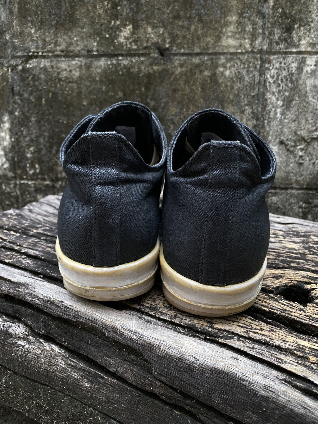 Rick Owens DRKSHDW Ramones Low Black Waxed Canvas Toe EU41.5