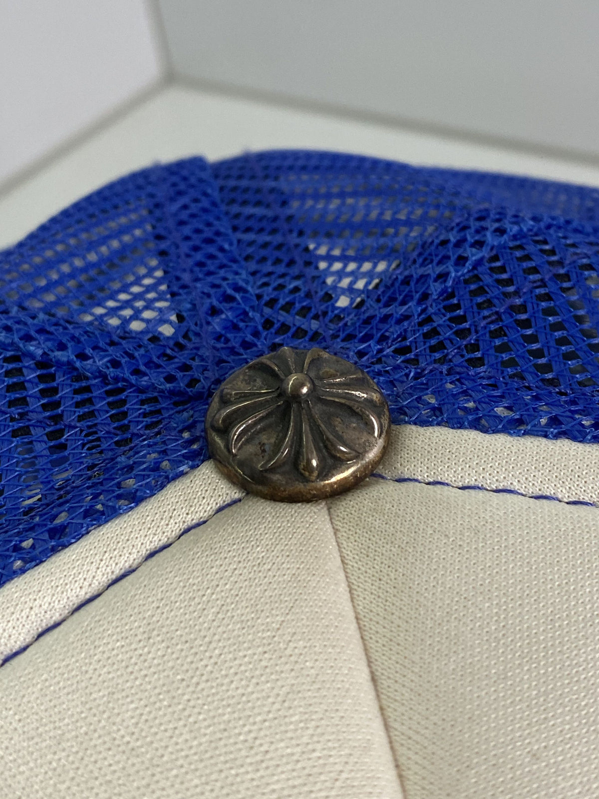 Chrome Hearts Blue Multi Color Cross Trucker Hat