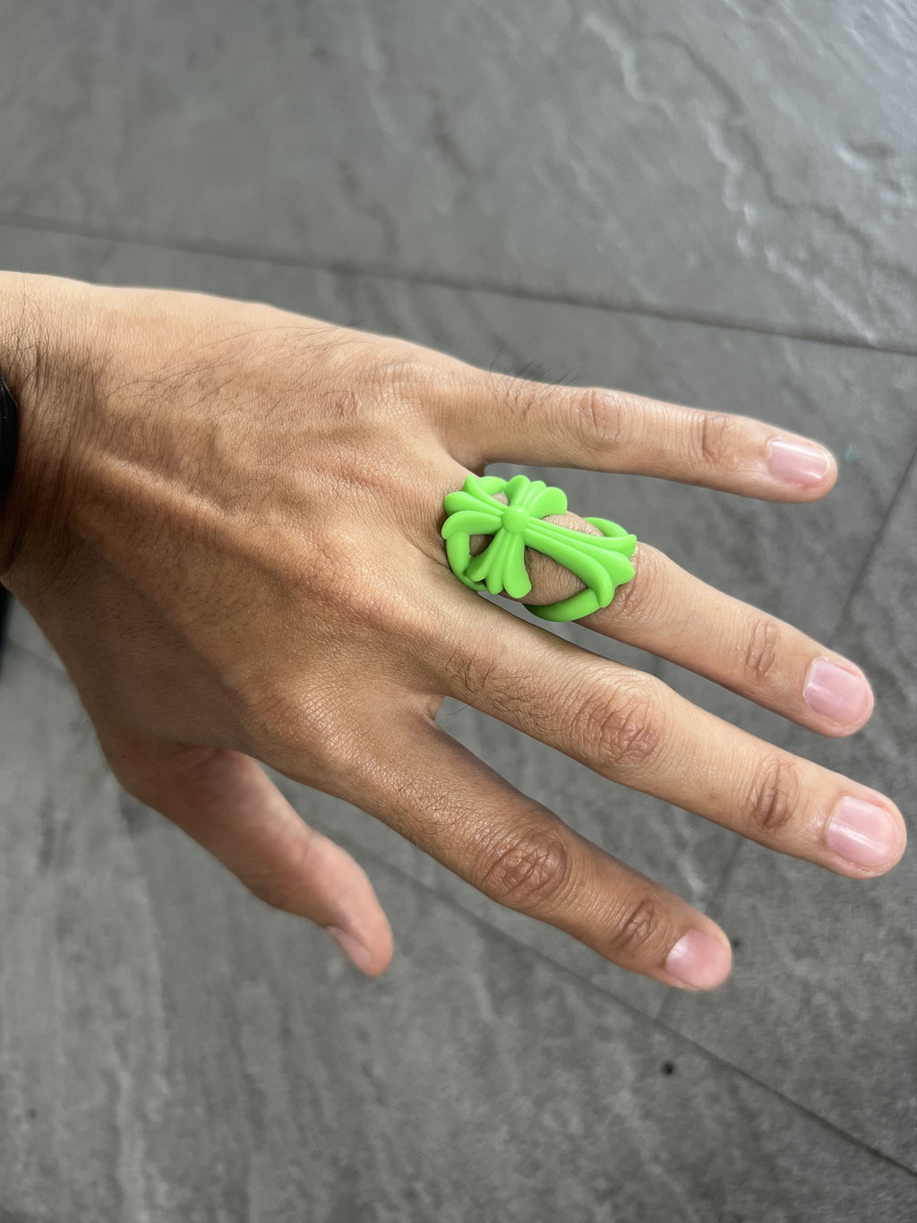 Chrome Hearts Neon Green Bow Rubber Ring 2022