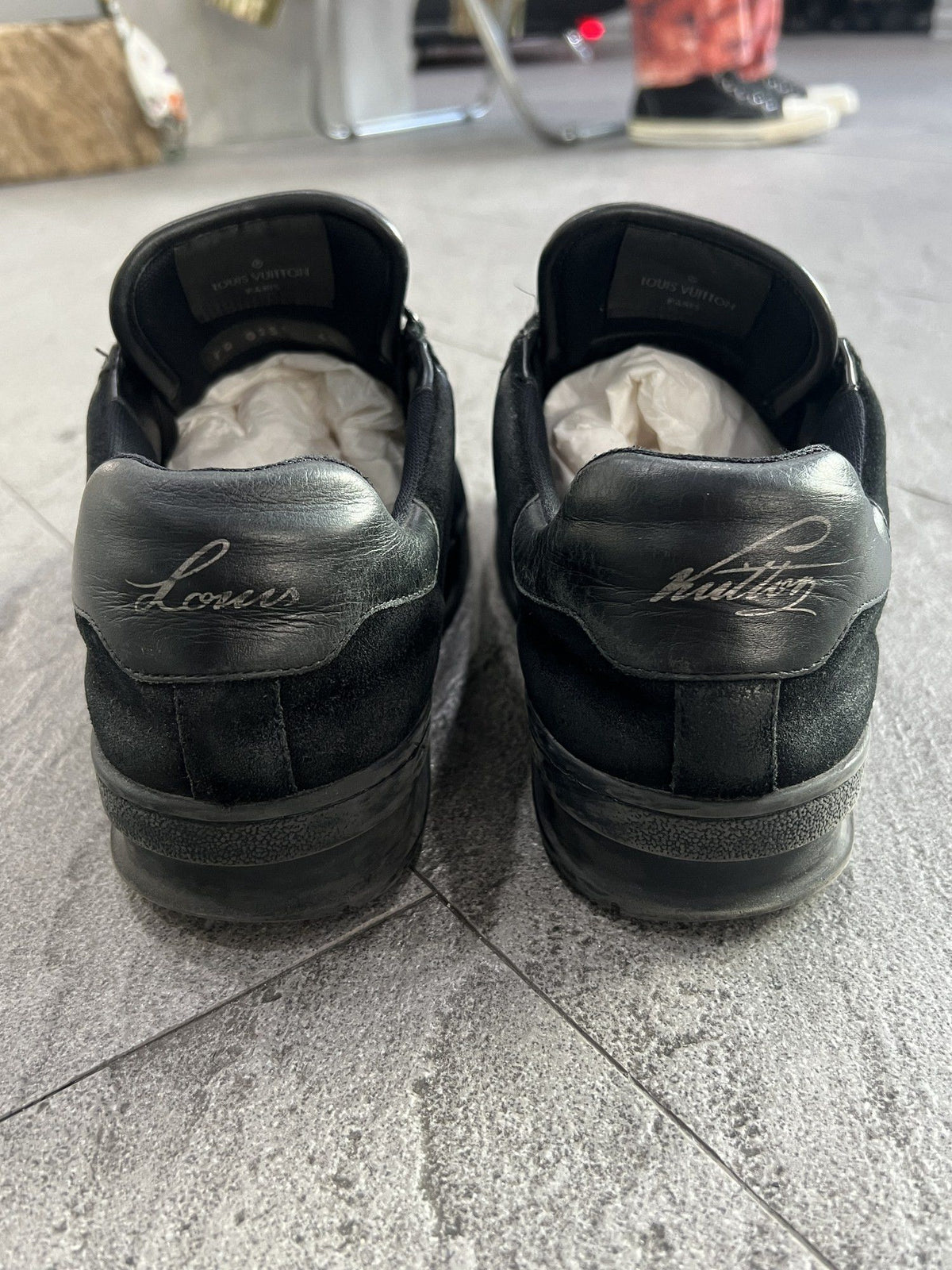 Louis Vuitton LV Trainer Black Suede UK 6.5