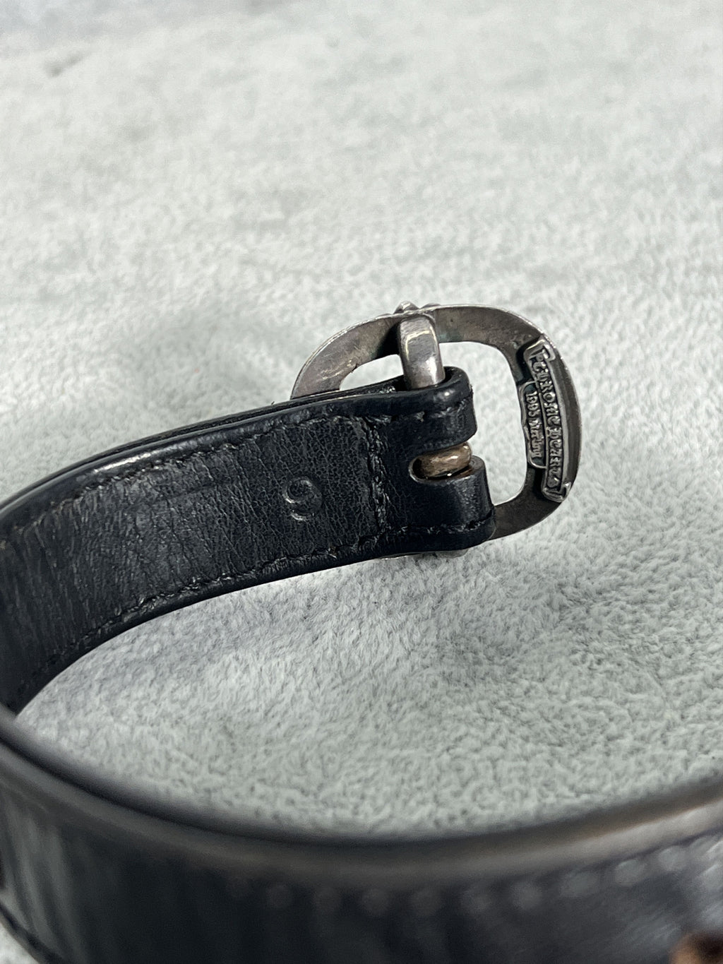 Chrome Hearts Leather Bracelet Floral Buckle 925