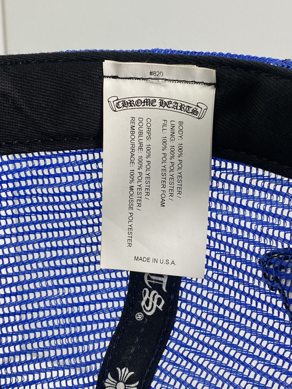 Chrome Hearts Blue Multi Color Cross Trucker Hat