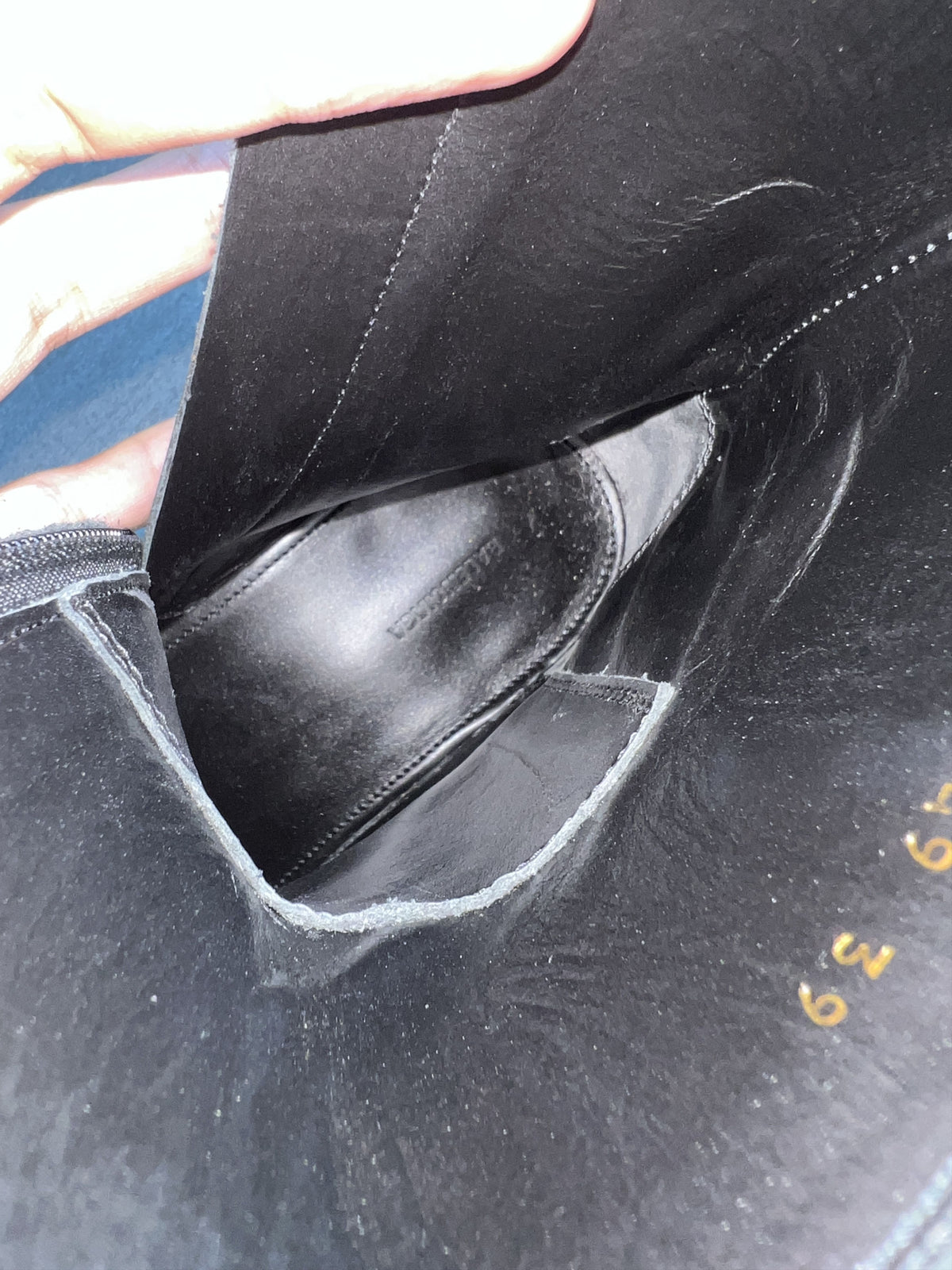Balenciaga Black Leather Square Toe Zip Boots EU39