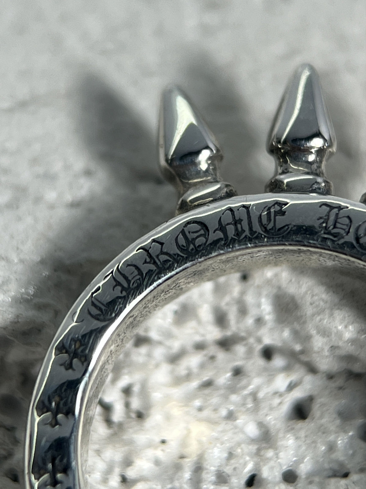 Chrome Hearts Triple Spike Ring Sterling Silver