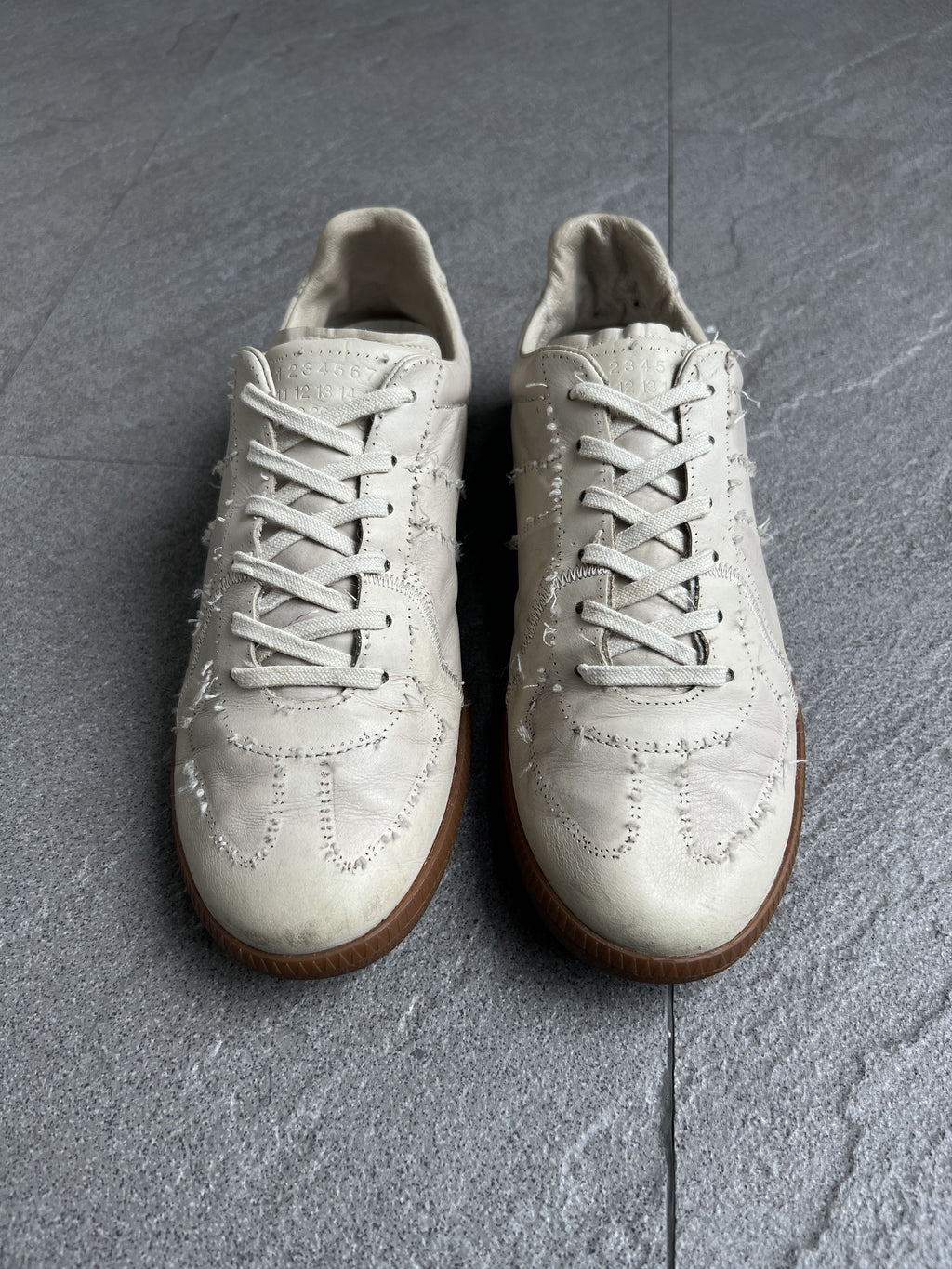 Maison Margiela Deconstructed Beige Grey Replica Sneakers