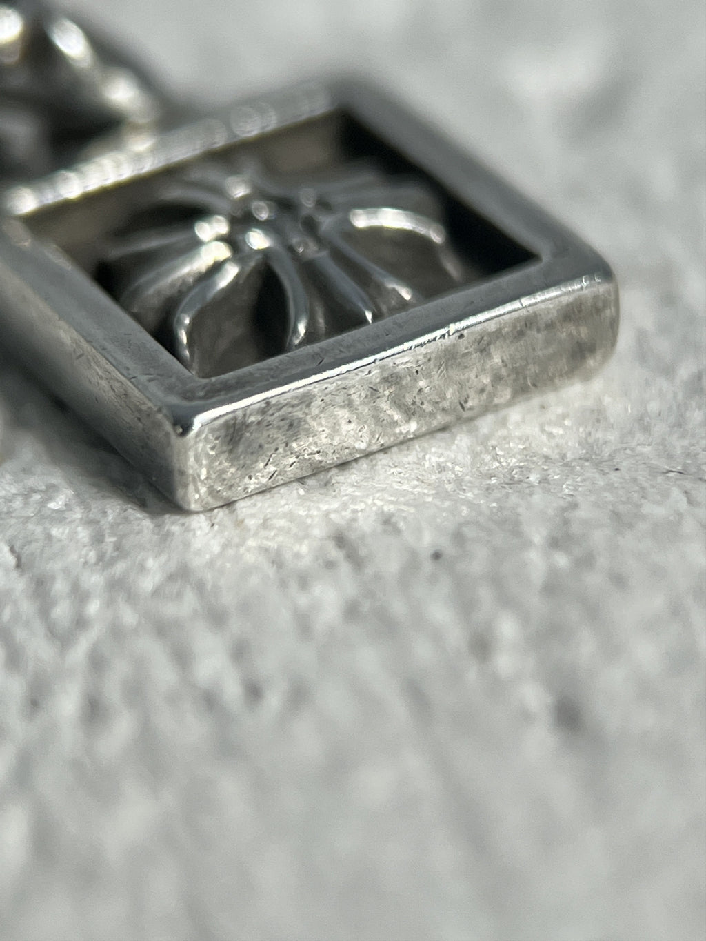 Chrome Hearts Floral Cross Square Pendant Customed Stone 925