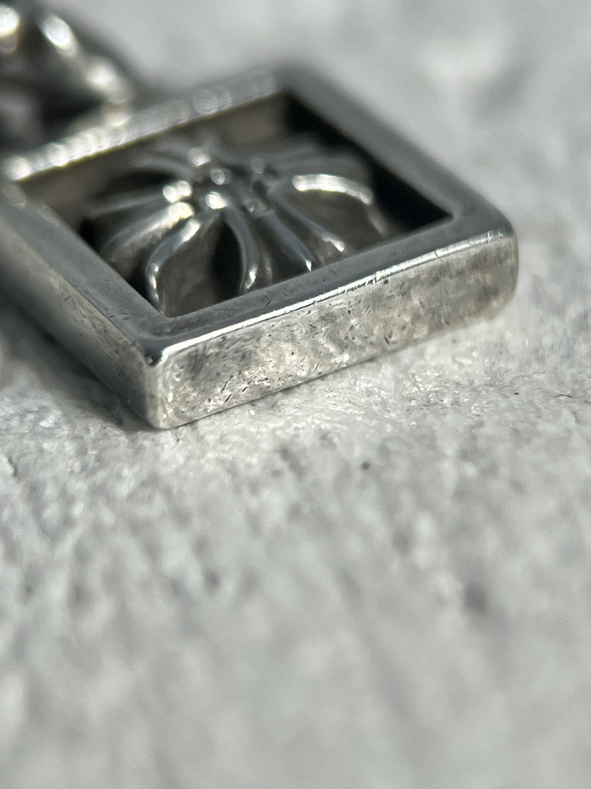 Chrome Hearts Floral Cross Square Pendant Customed Stone 925