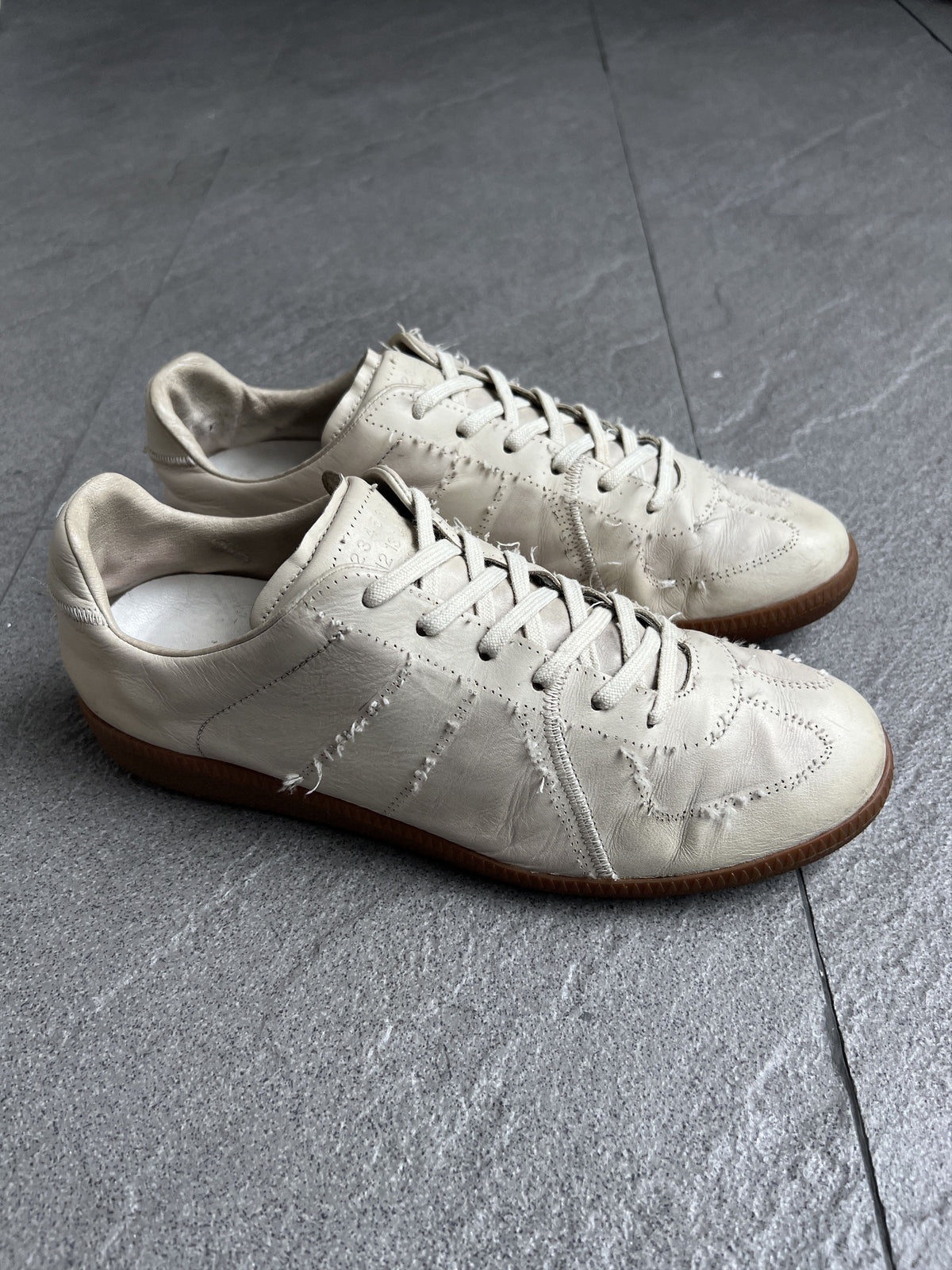 Maison Margiela Deconstructed Beige Grey Replica Sneakers