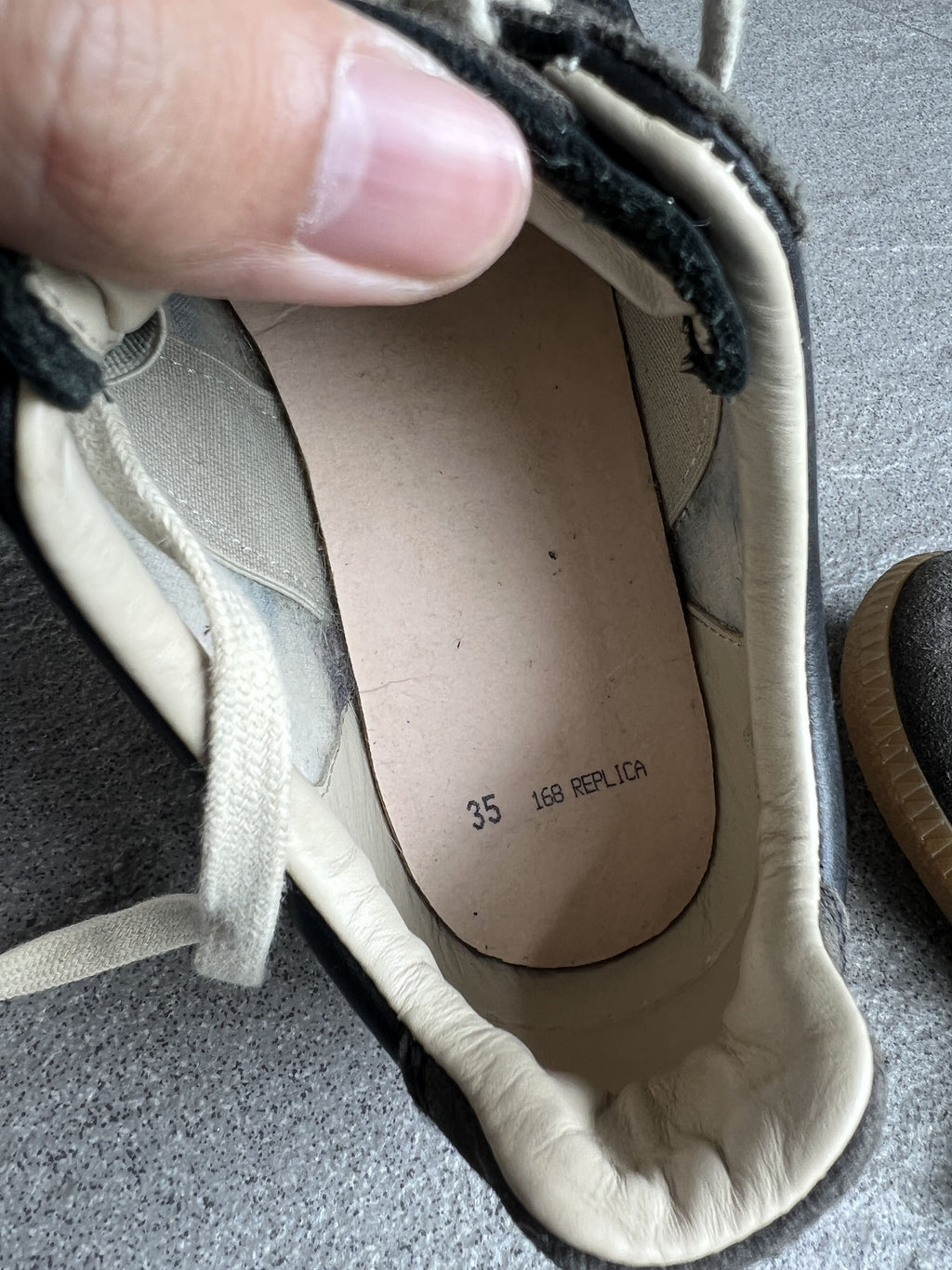 Maison Margiela Black Leather Replica GAT Sneakers