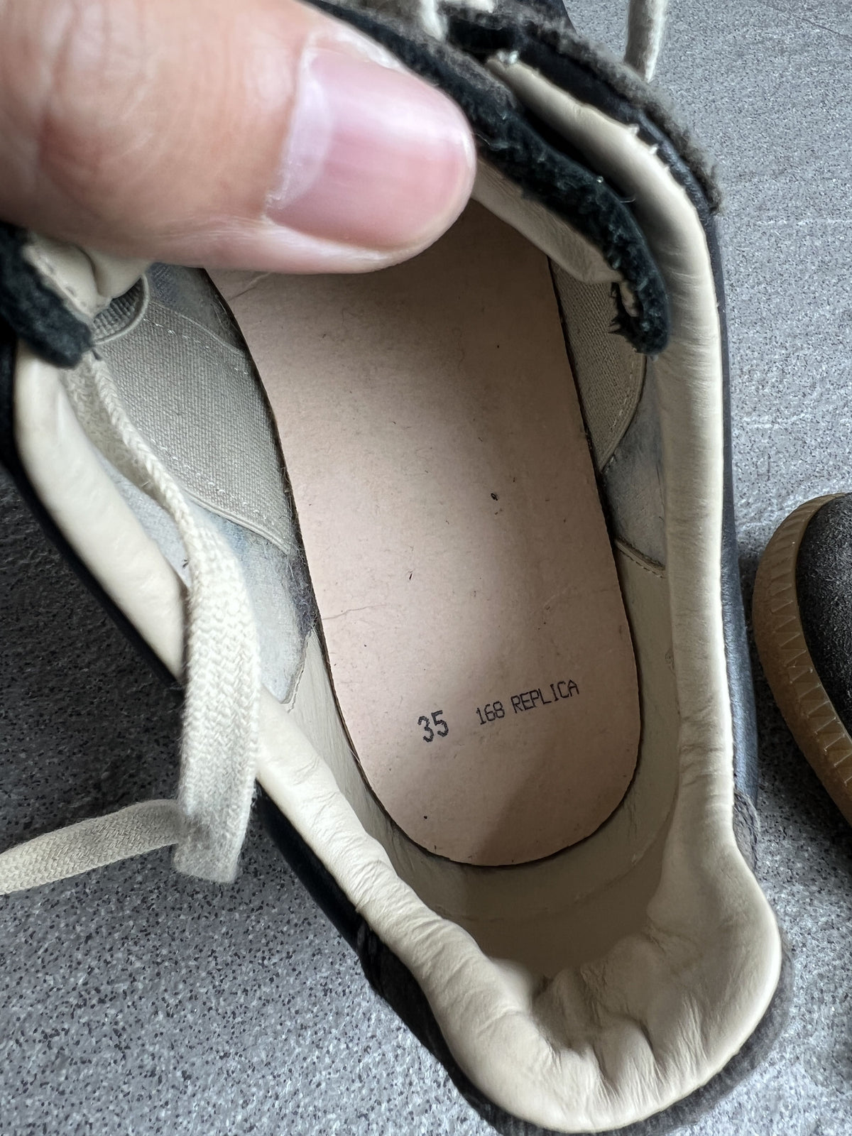 Maison Margiela Black Leather Replica GAT Sneakers