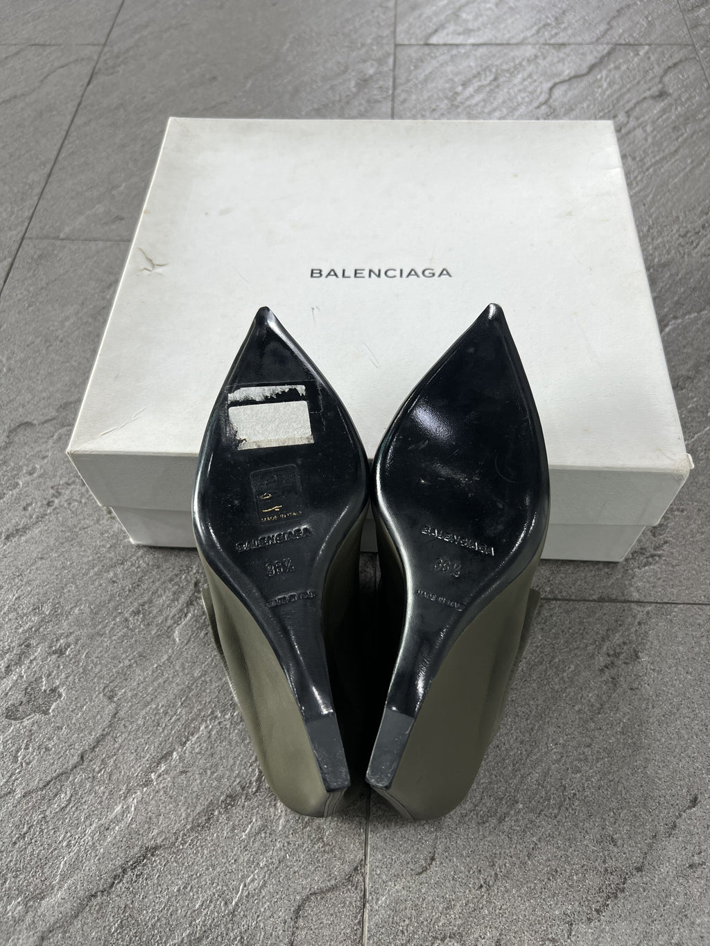 Balenciaga Knife Wedge Ankle Boots Olive Green 36.5