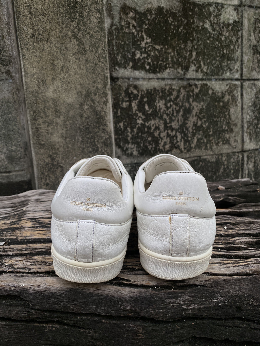 Louis Vuitton White Monogram-Toe Sneakers Size UK9 US10