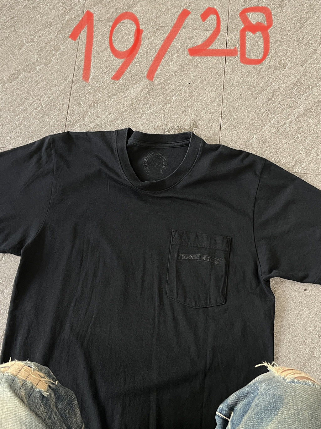 Chrome Hearts Orange Cross Pocket Tee Black Medium