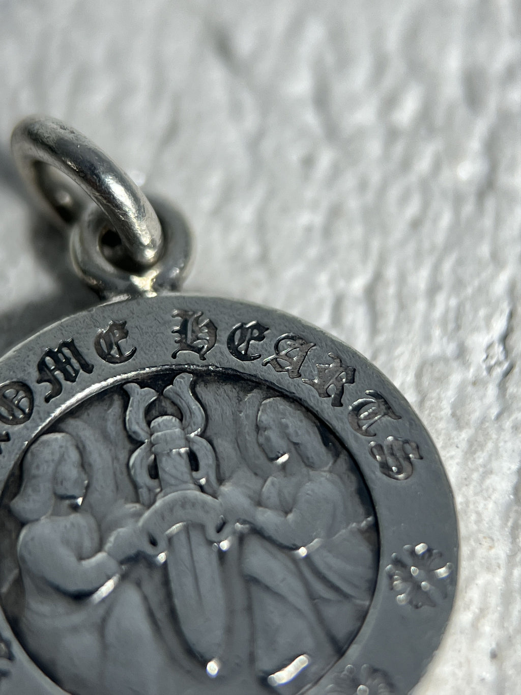 Chrome Hearts Dagger Medallion Pendant Charm Silver