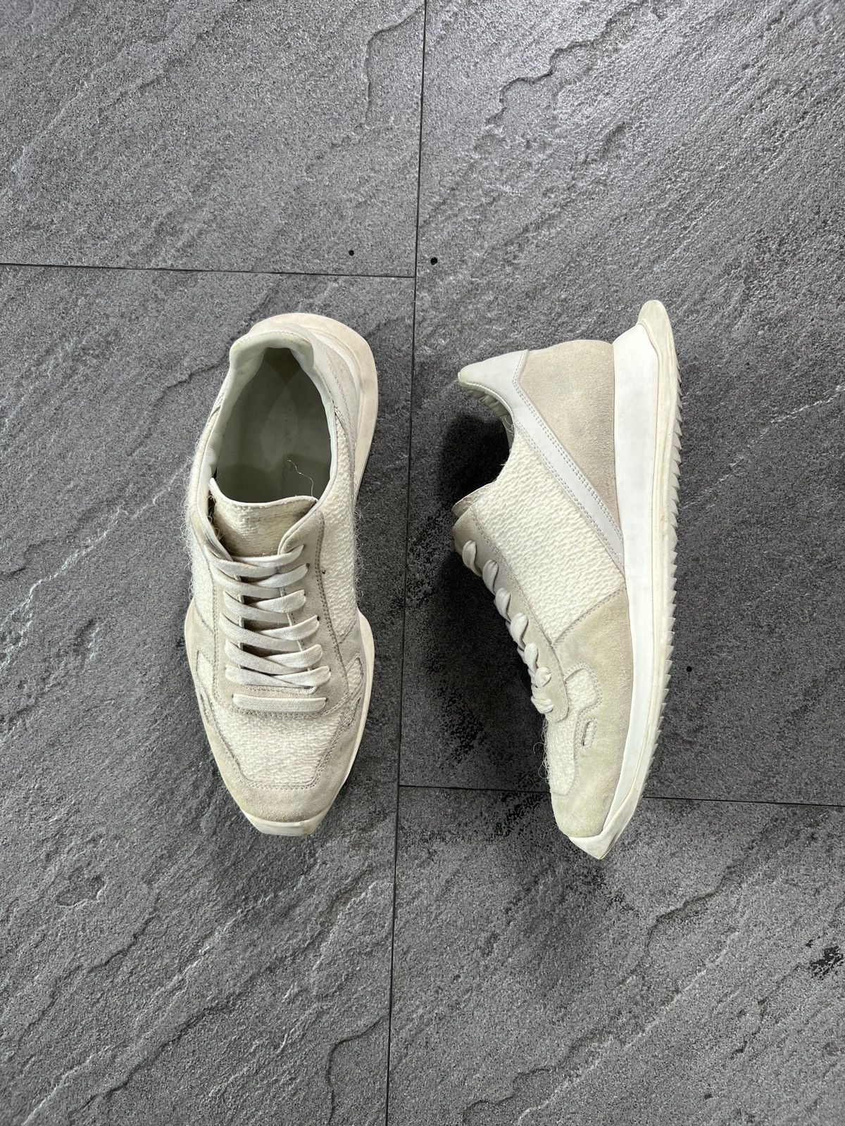 Rick Owens Runner Low Cream Tech Sneaker EU39
