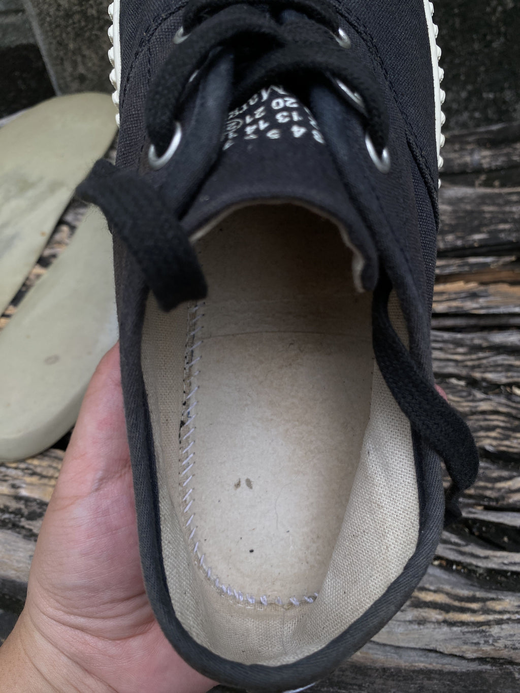 Maison Margiela Black Canvas Low-Top Sneakers 41