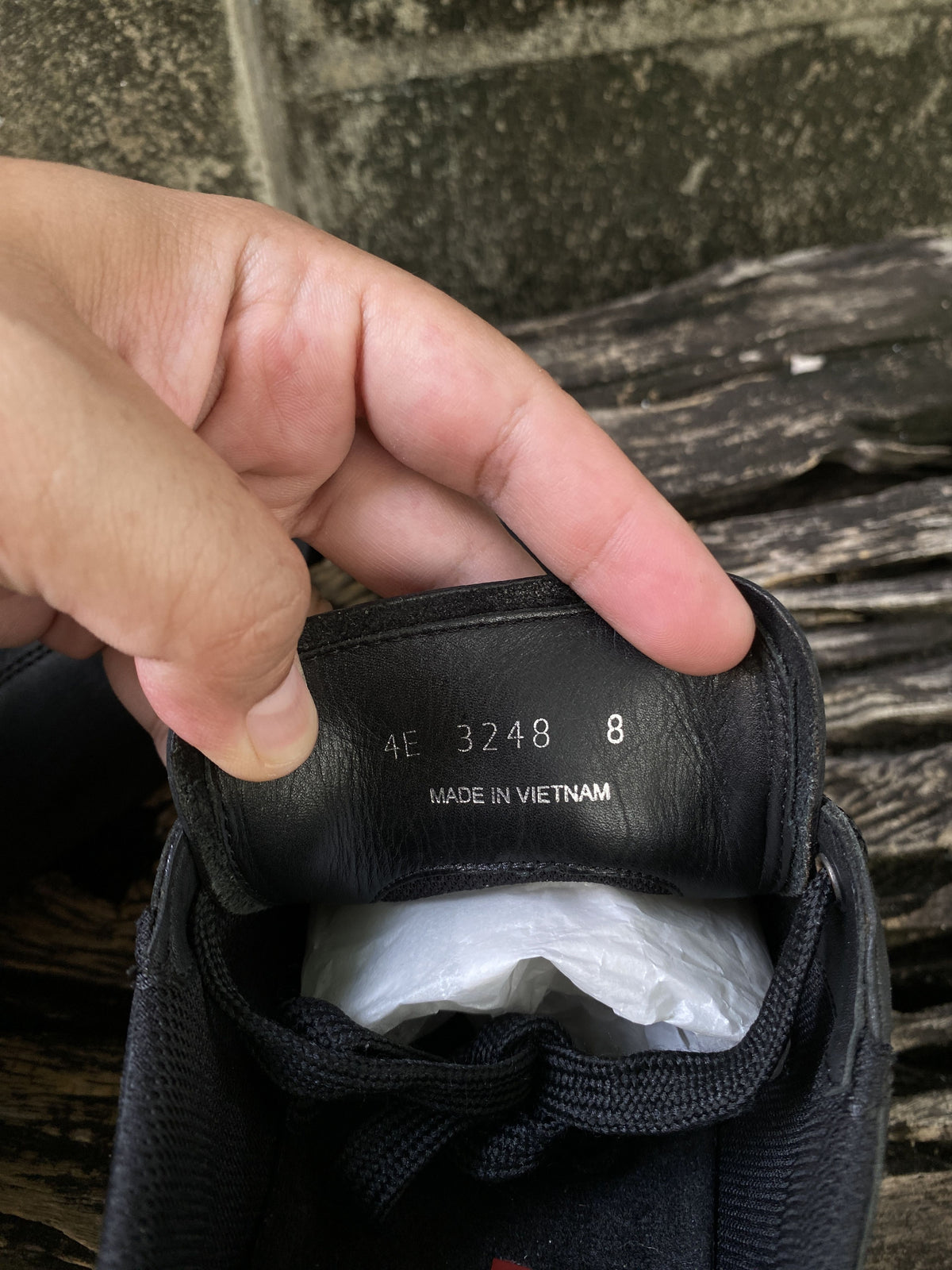 Prada Black Leather Runner Sneakers Size 8