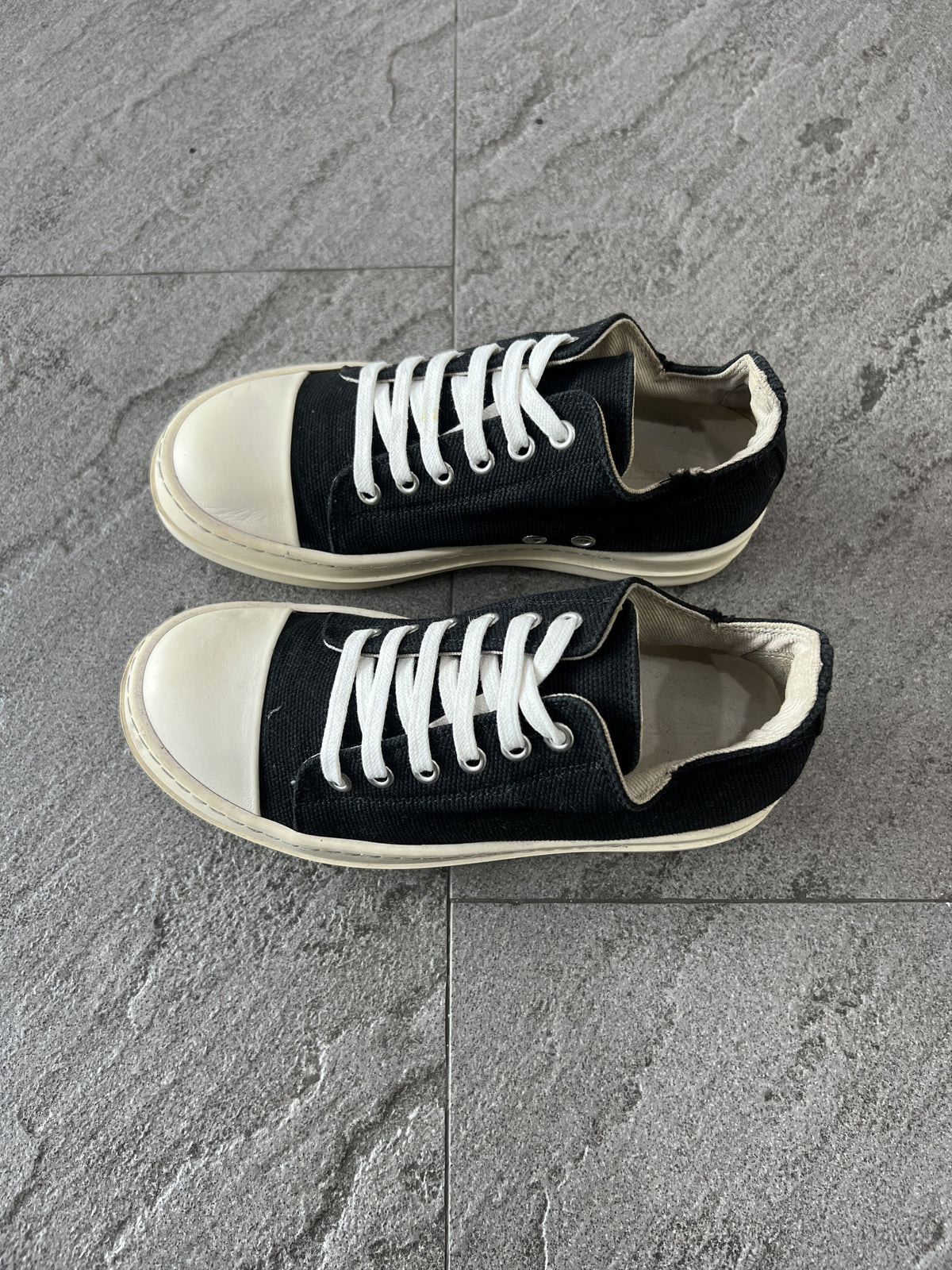 Rick Owens DRKSHDW Low Ramones Black Canvas