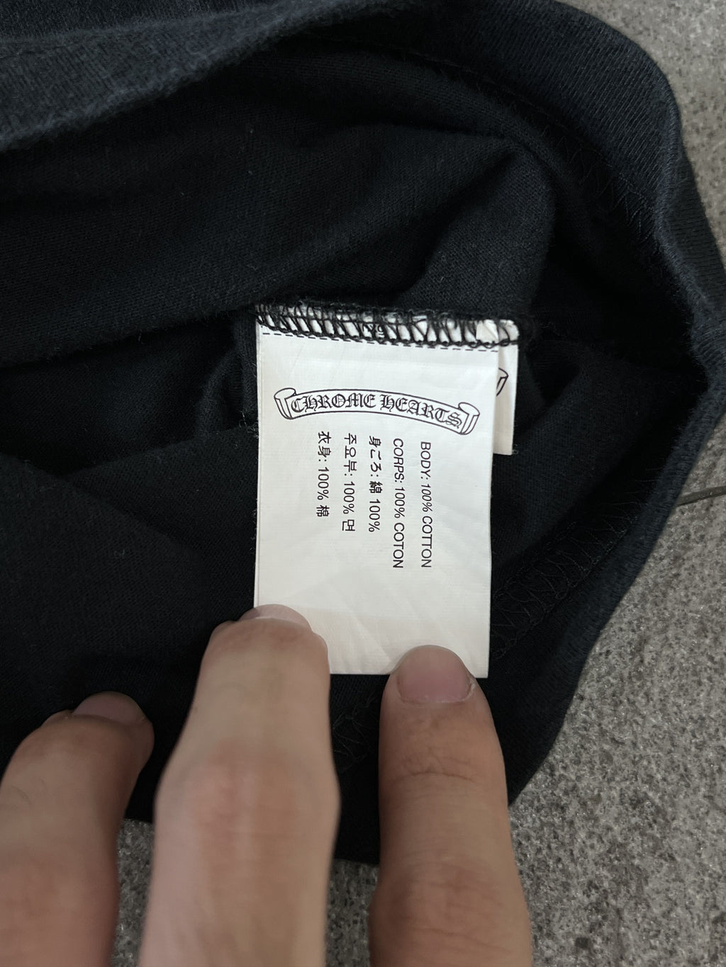 Chrome Hearts Orange Cross Pocket Tee Black Medium