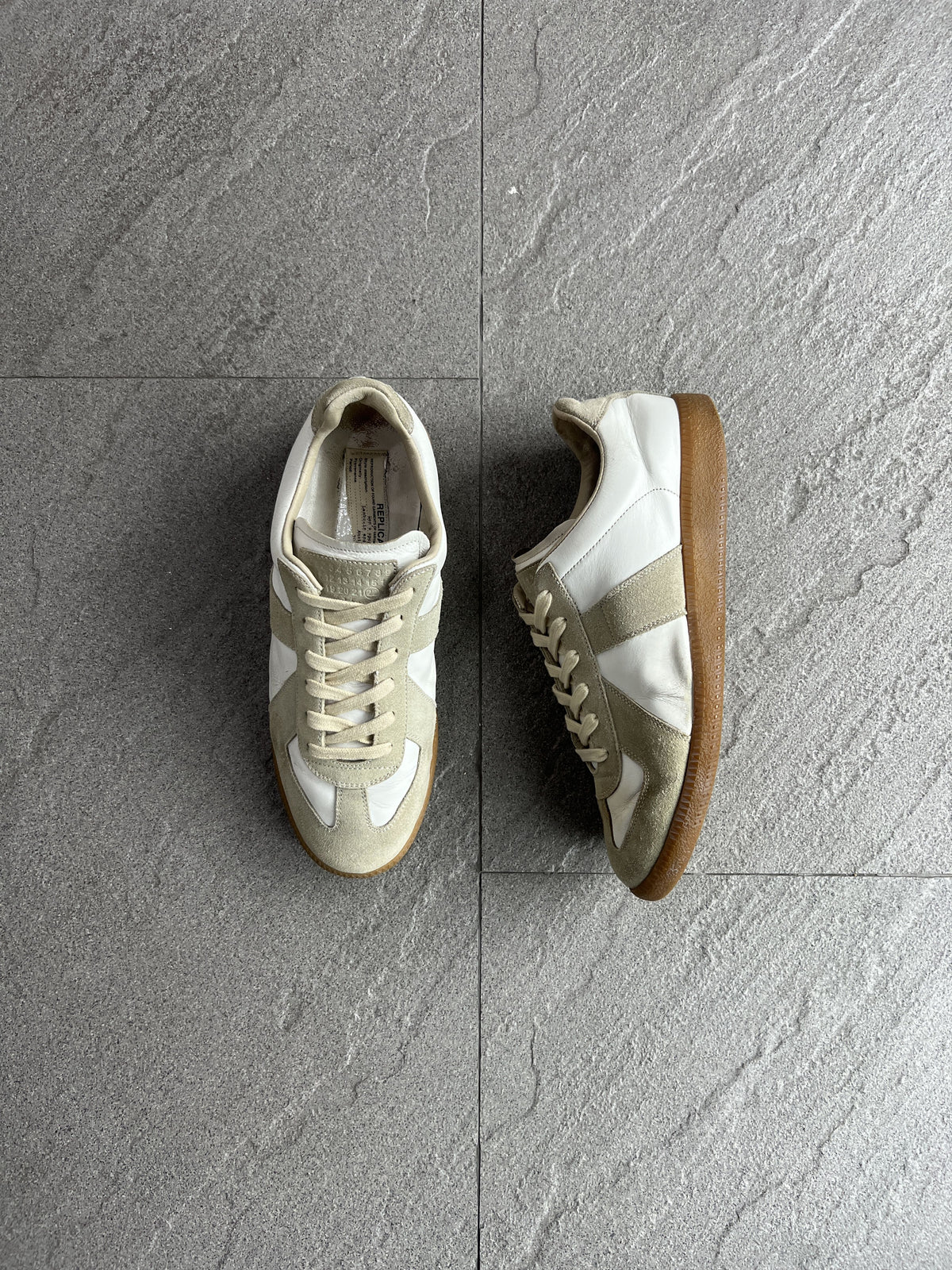 Maison Margiela Replica GAT White Suede Sneakers 40.5