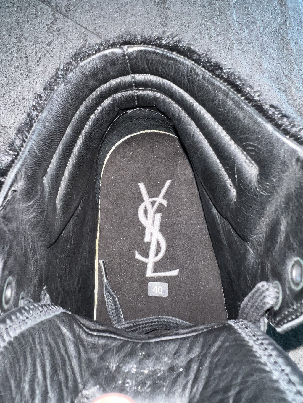 Yves Saint Laurent Leather Pony Hair High Sneakers Black 40