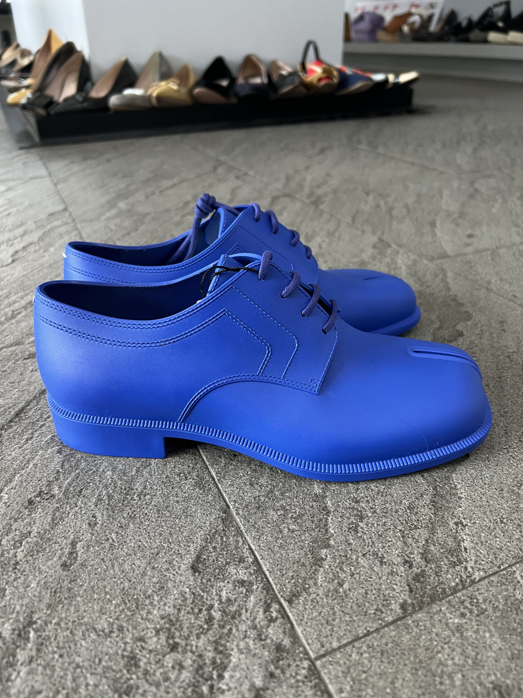 Maison Margiela Tabi Lace Up Shoes Blue EU37 New