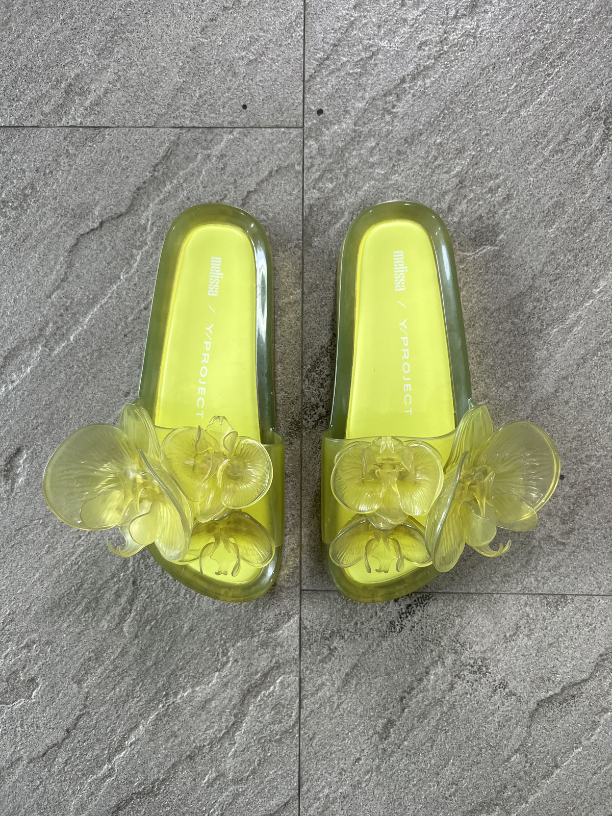 Melissa Y/Project Orchid Jelly Slides Yellow EU38