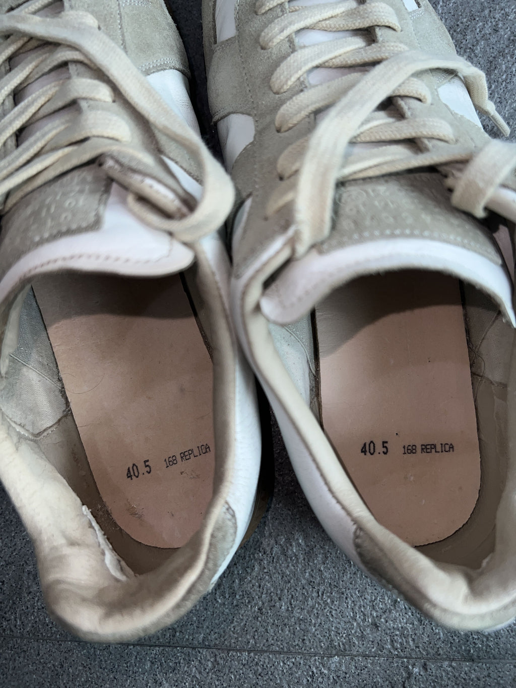 Maison Margiela Replica GAT White Suede Sneakers 40.5