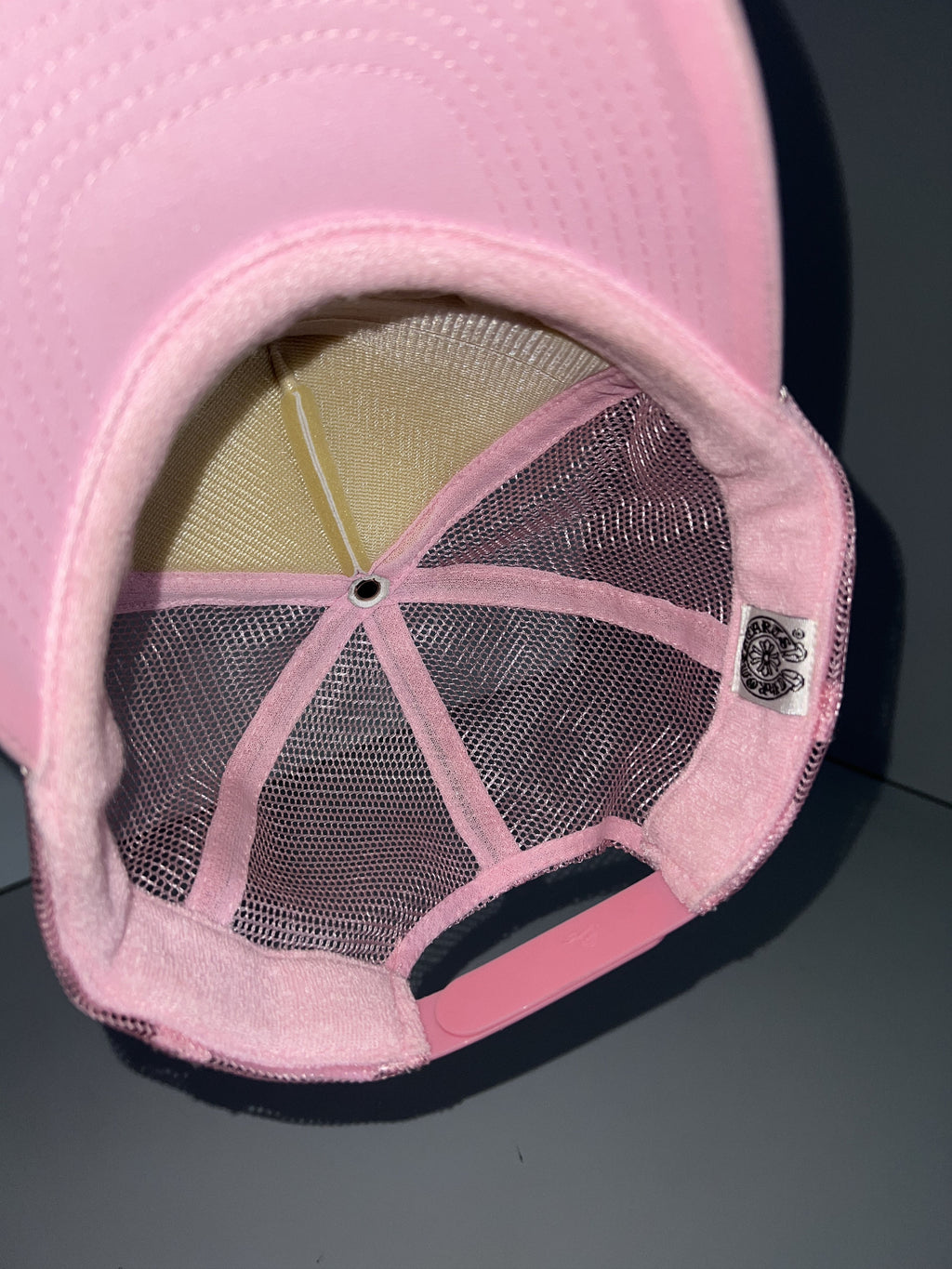 Chrome Hearts Las Vegas Pink Trucker Hat Silver Button