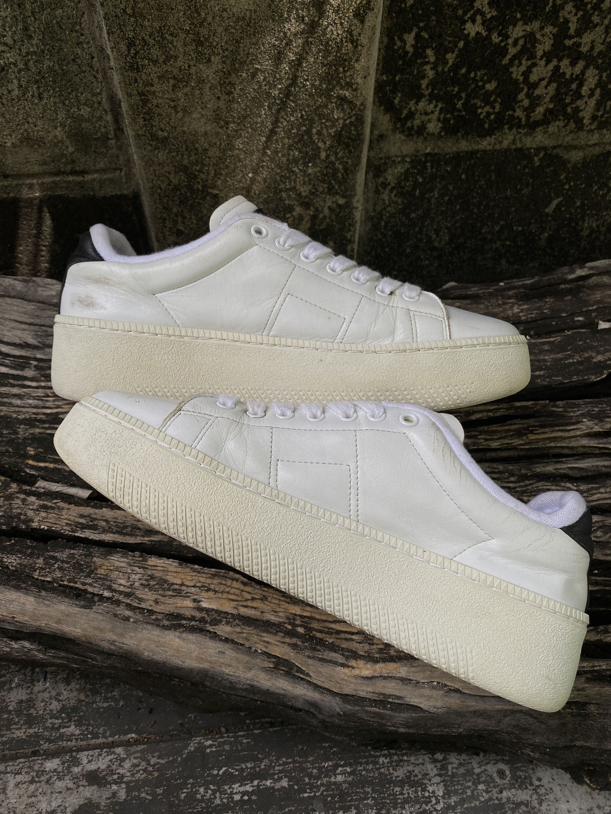 Maison Margiela White Leather Sneakers Size 41.5