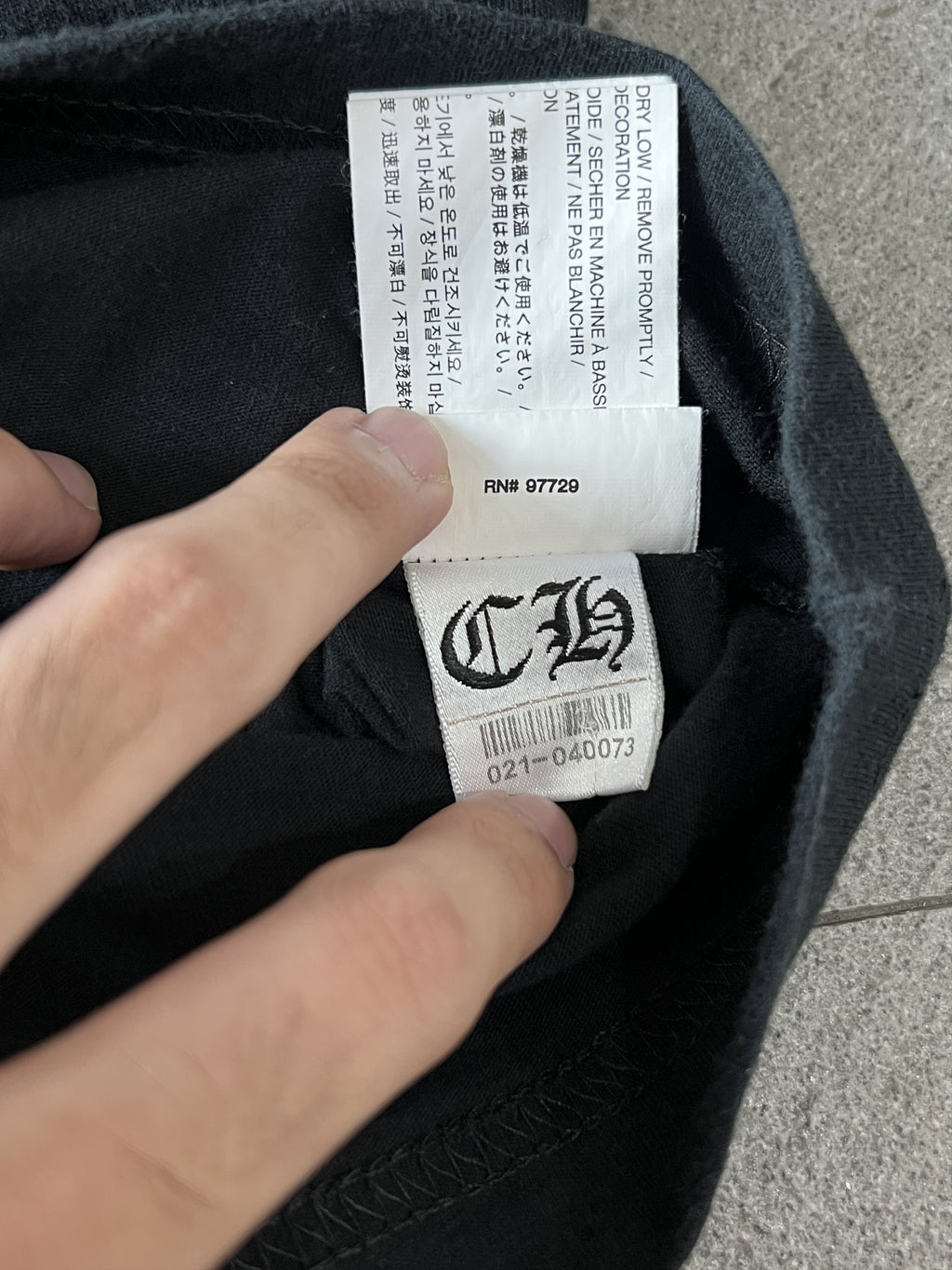 Chrome Hearts Orange Cross Pocket Tee Black Medium