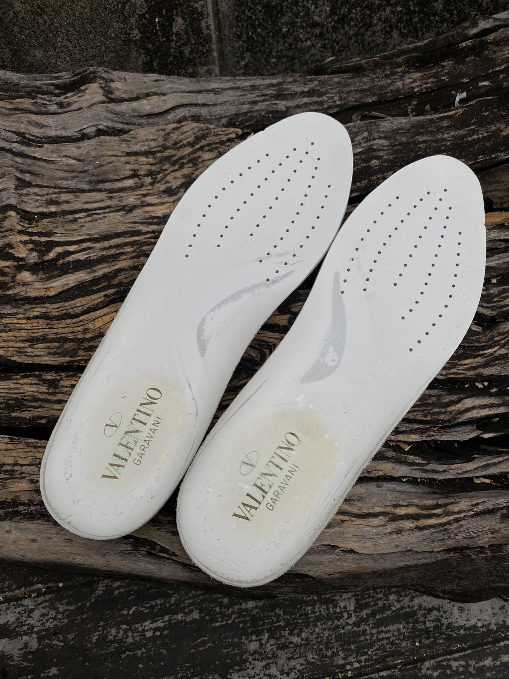 Valentino White Leather Rubber-Toe Sneakers 41