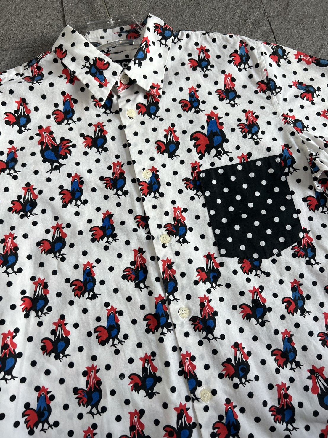 Comme des Garçons Black Chicken Printed Dot Shirt