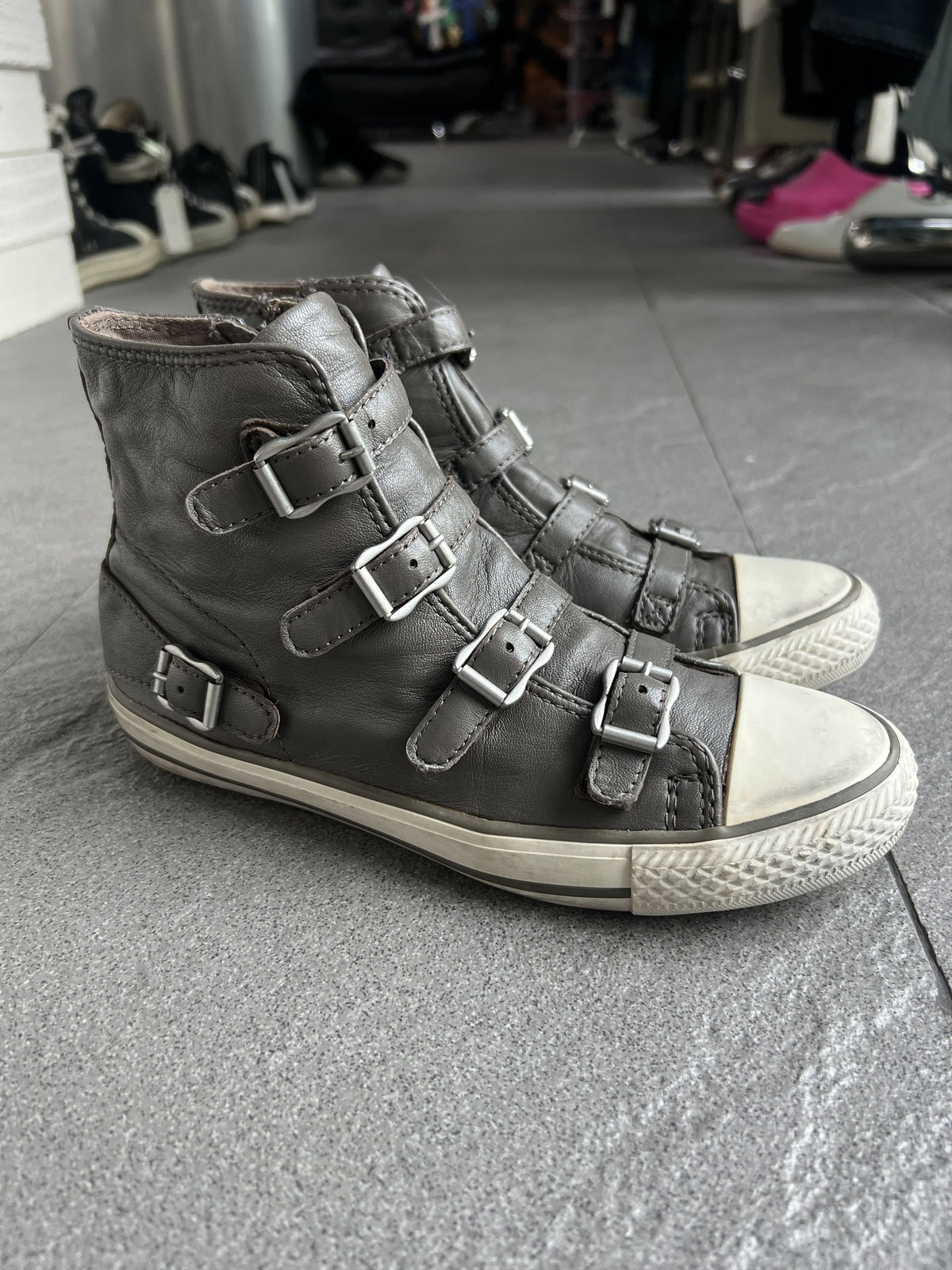 ASH Multi Buckle Leather High Top Sneakers EU37