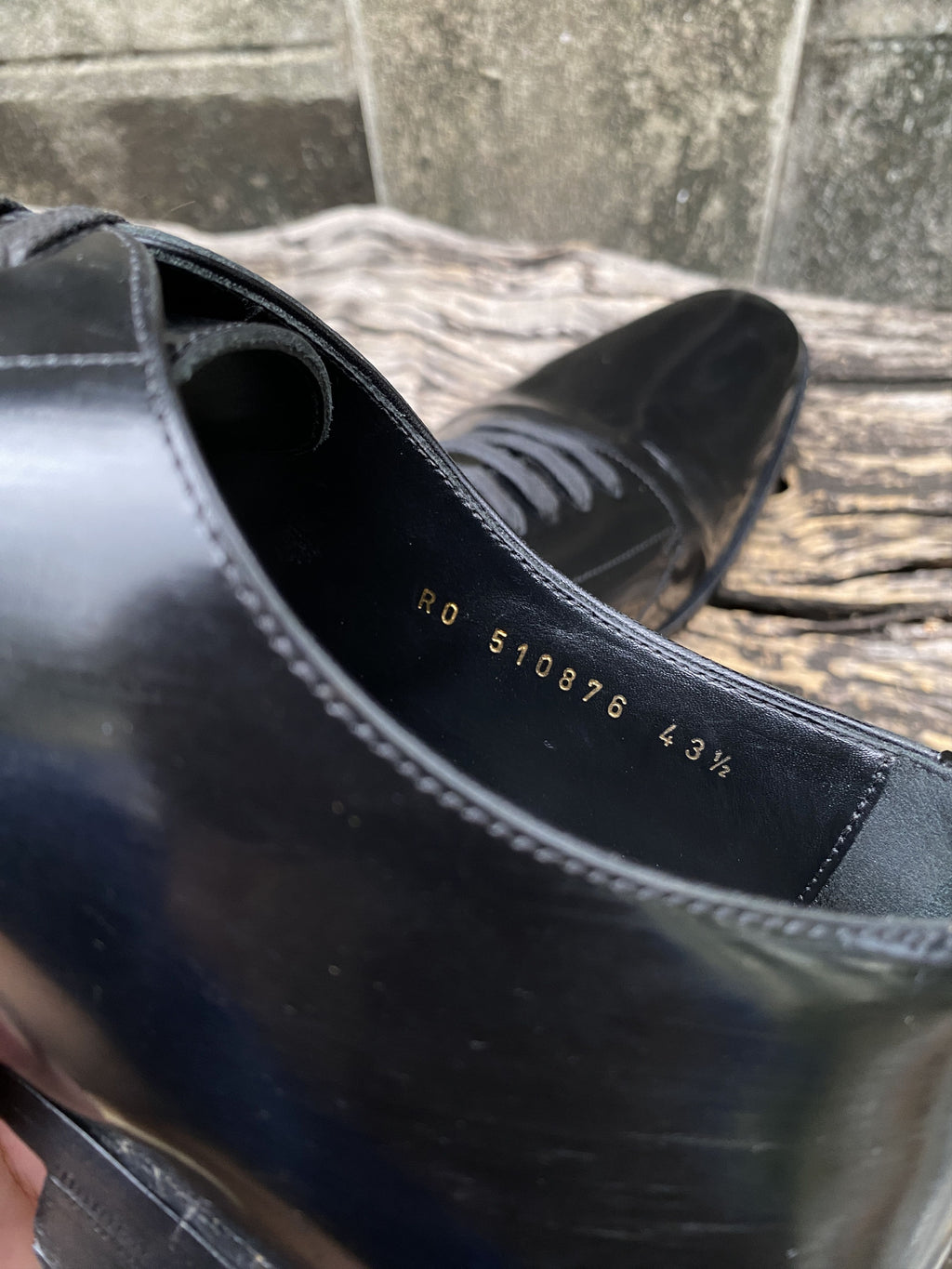 Saint Laurent Black Polished Leather Derbies 43.5