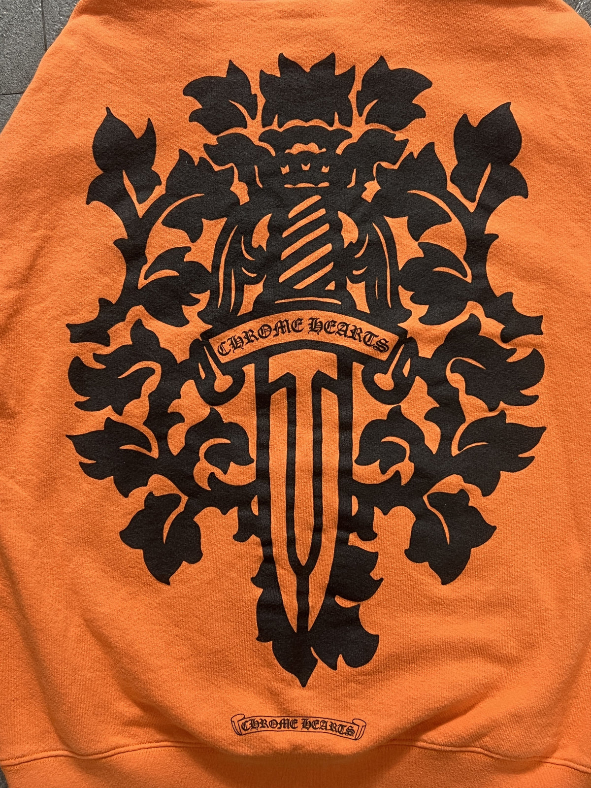 Chrome Hearts Dagger Crest Orange Hoodie USA Medium