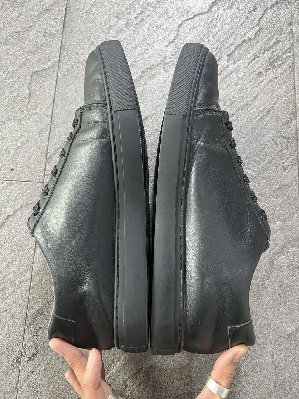 A Cold Wall ACW Leather Panel Sneakers Black US9