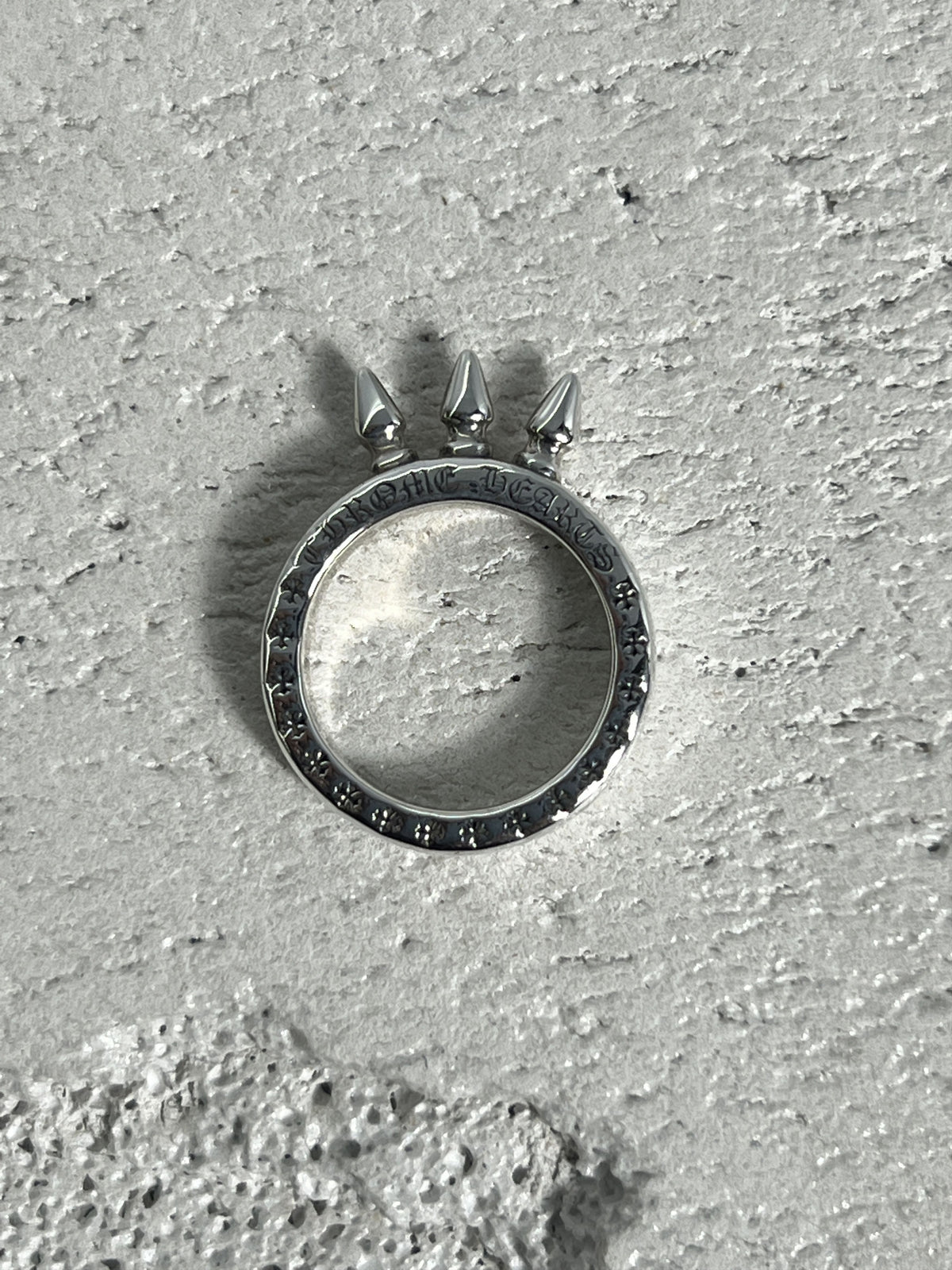 Chrome Hearts Triple Spike Ring Sterling Silver