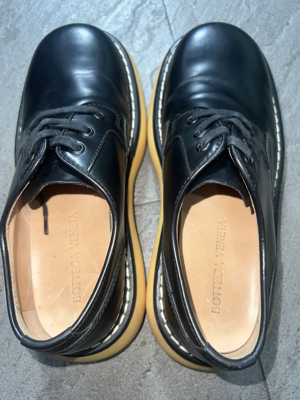 Bottega Veneta Leather Derby Lug Sole Black 40